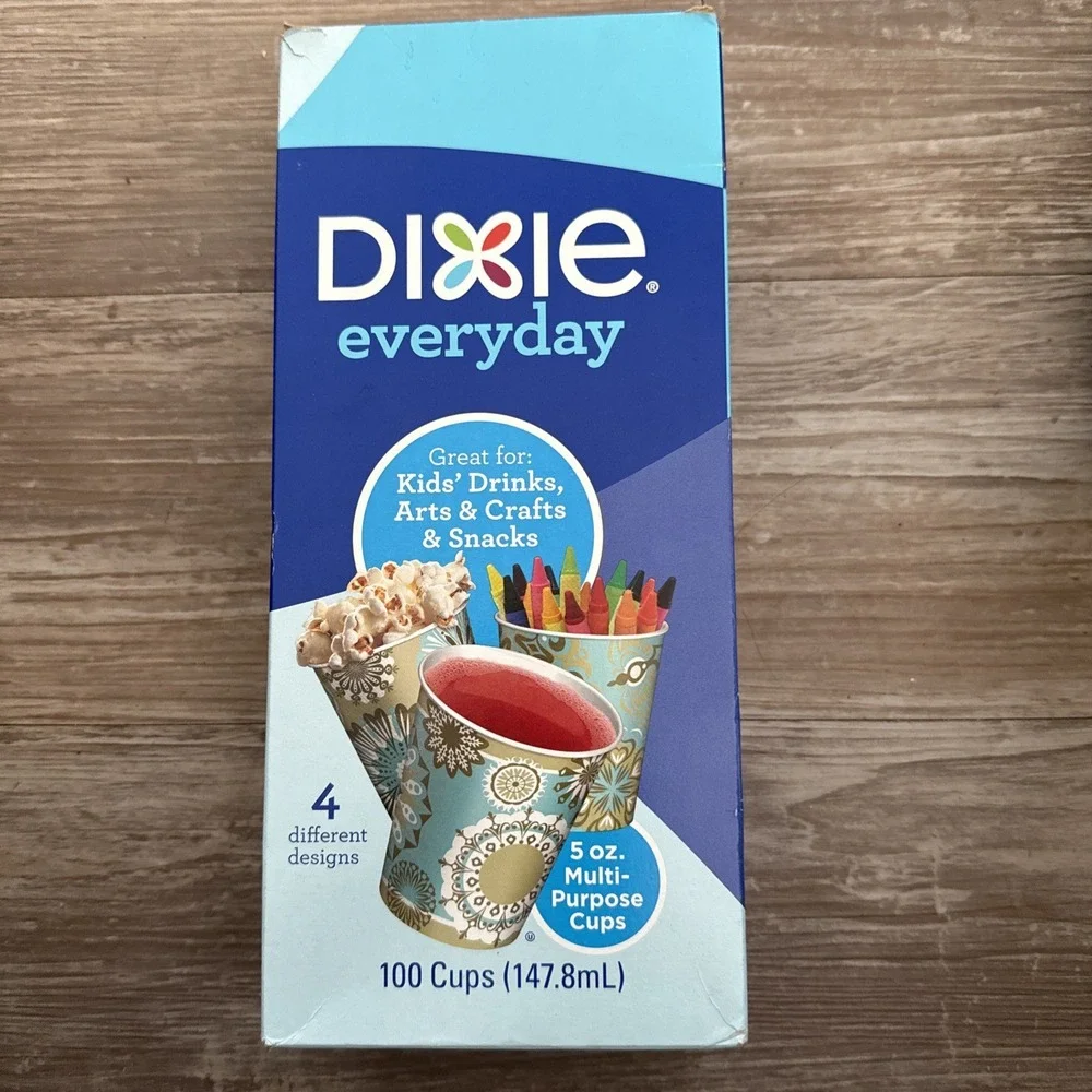 Open Box 67 Count Dixie Bathroom Cups Pack 5 oz (4Type Everyday Medallions) 2016
